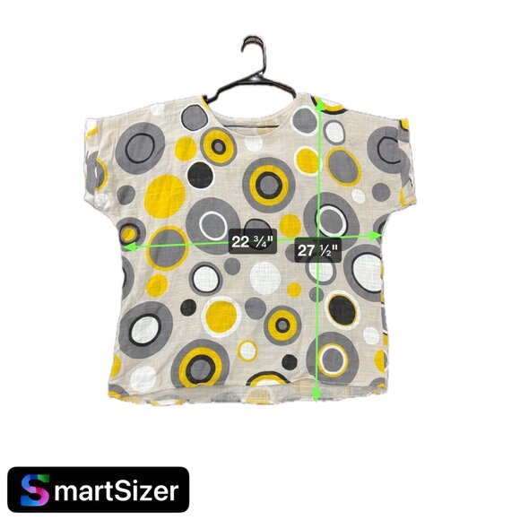 Retro 1988 Made In Italy 100% Cotton Circle Patterned Top - Picture 8 of 8